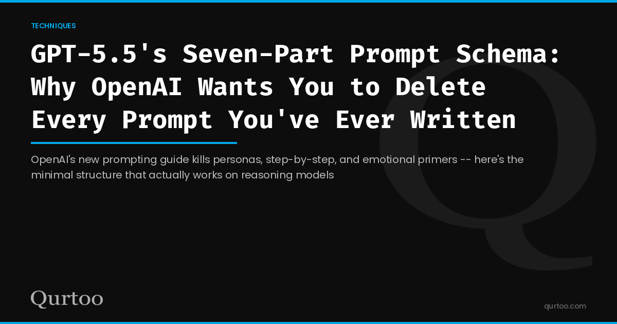 GPT-5.5's Seven-Part Prompt Schema: Why OpenAI Wants You to Delete Every Prompt You've Ever Written