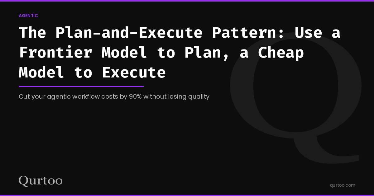 The Plan-and-Execute Pattern: Use a Frontier Model to Plan, a Cheap Model to Execute